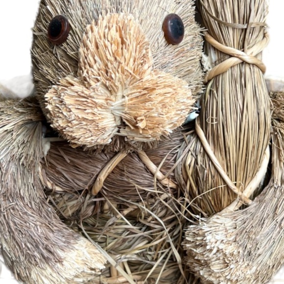 💕 SOLD 💕 Extra Large Sisal EASTER BASKET Bunny Rabbit Metallic Eggs 15" L x 14 - Picture 3 of 12